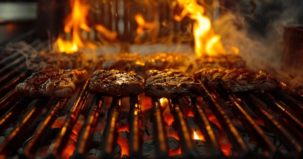 Delicious and easy beef recipe served with roasted vegetables on a white plate.